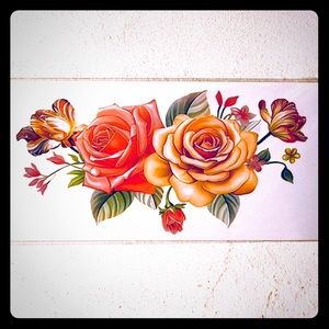 TEMPORARY PINK & PEACH ROSES TATTOO 🌹